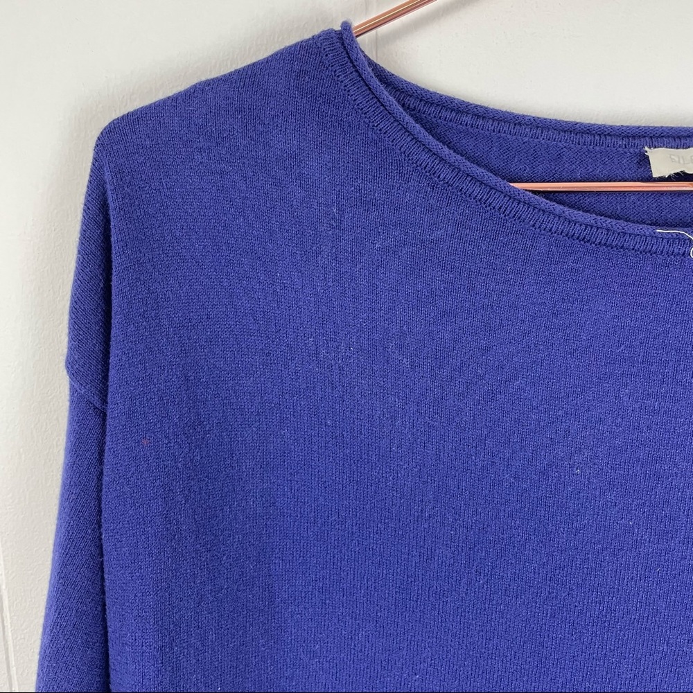 Eileen Fisher Long Sleeve Boatneck Cropped Sweater - Picture 4 of 8